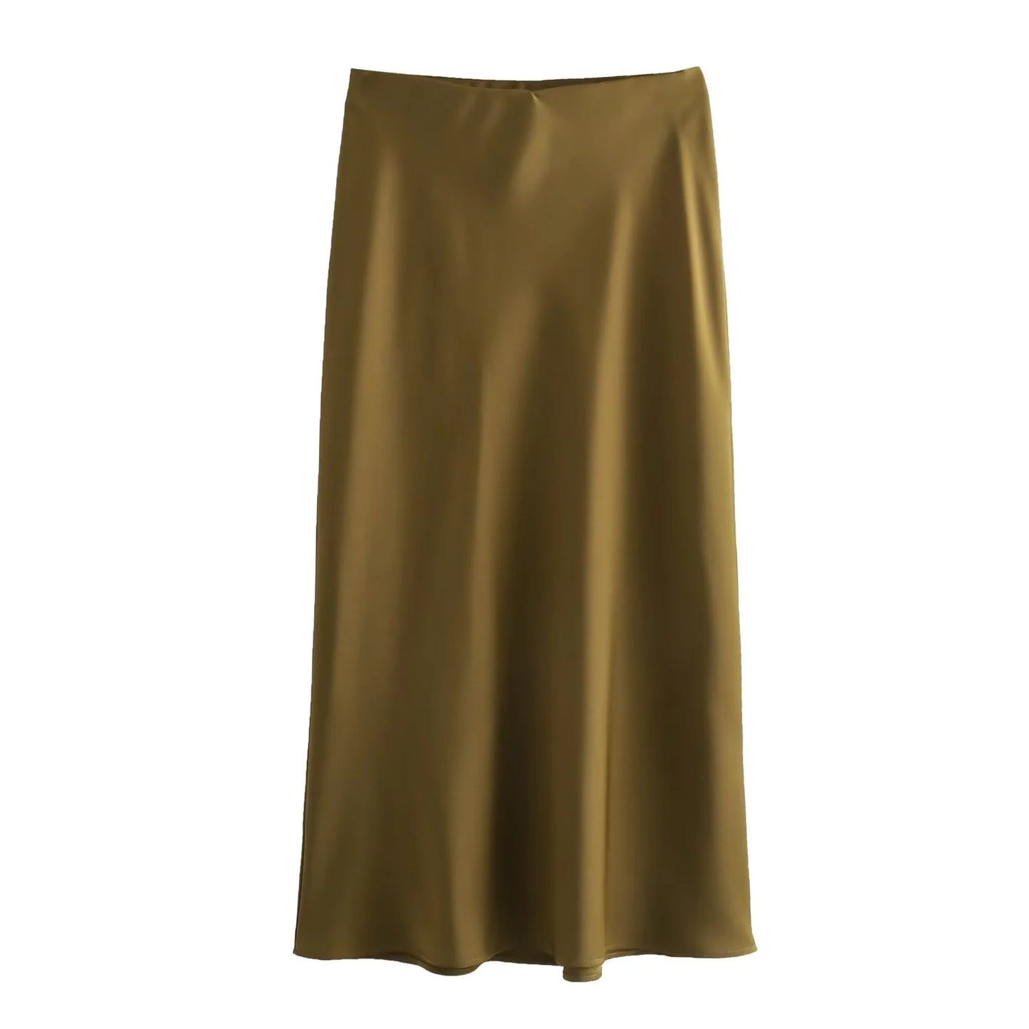 Kaylie Satin Midi Skirt